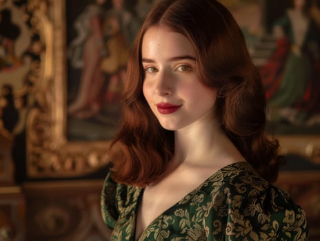 elegant woman in vintage dress photo