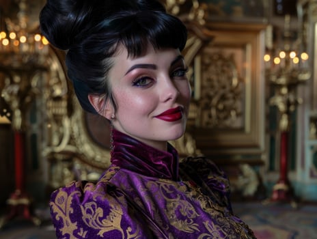 elegant woman in vintage victorian dress photo