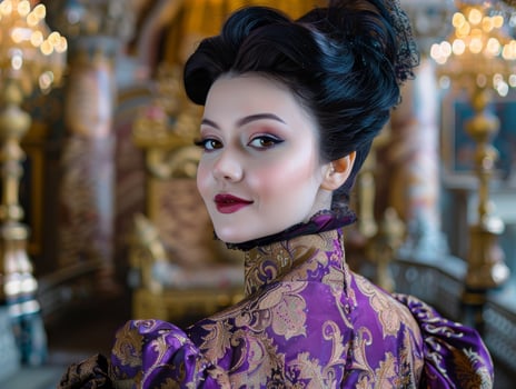 elegant woman in traditional asian dress photo