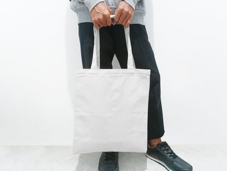 Canvas tote bag front view photo