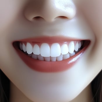 A close up of a woman's smile with white teeth photo