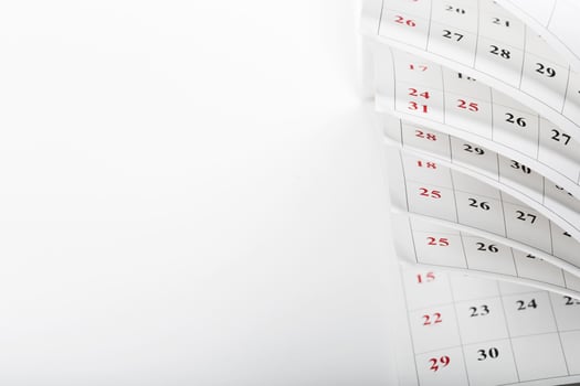 Calendar pages close up business time concept photo