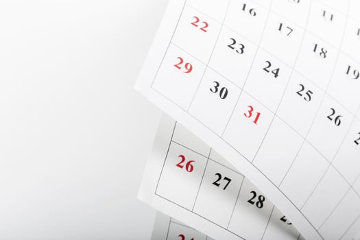 Calendar pages close up business time concept photo