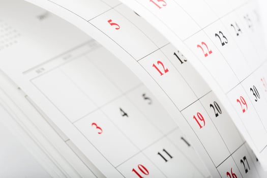 Calendar pages close up business time concept photo
