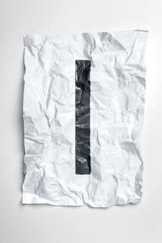 Grunge wrinkled paper letters on white background photo