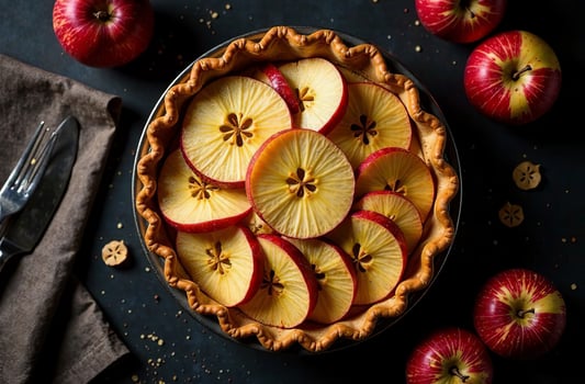Whole sweet Fruit apple Cake, Dessert Photo for Bakery Restaurant