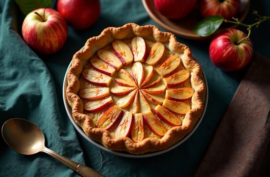 Whole Fruit sweet apple Cake, Dessert Photo for Bakery Restaurant