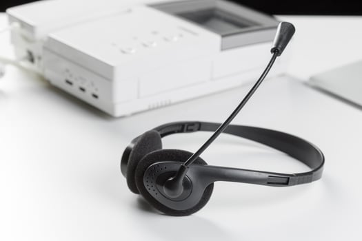 headset with microphone close up photo