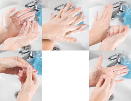 Hand washing in accordance with the rules of the Ministry of Health. The threat of viral diseases photo