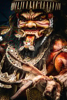 Close-up Ogoh-ogoh Taru Pule is Symbolize Malevolent Spirits For the Balinese Hindu New Year or Nyepi photo