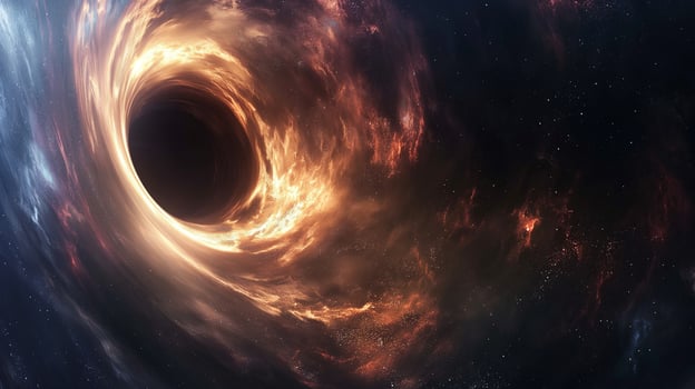 Black hole with glowing light vortex image photo