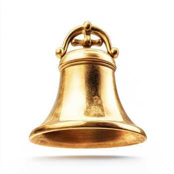 Brass bell isolated on white background photo