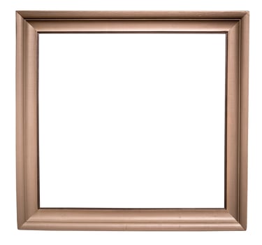 wide brown wooden painting frame isolated photo