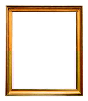 classic golden wooden painting frame isolated photo