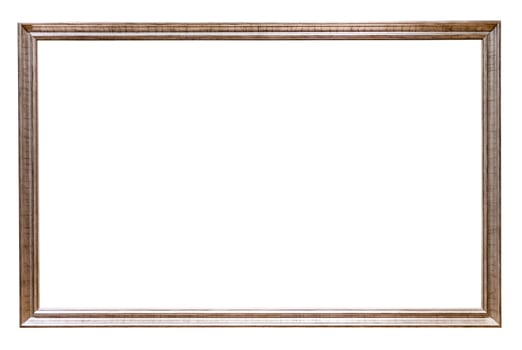 narrow silver wooden painting frame isolated photo