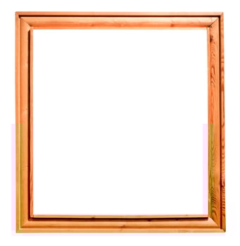orange wooden painting frame isolated photo