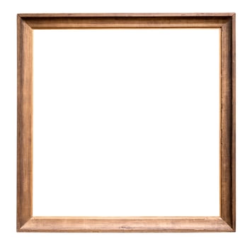 simple wooden square painting frame isolated photo