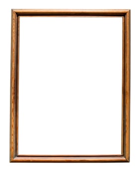 old narrow wooden painting frame isolated photo