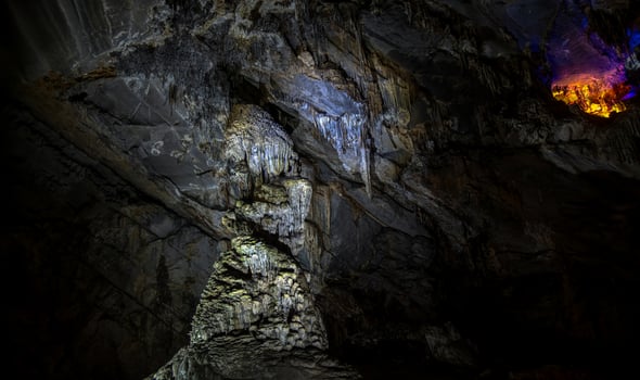 Exploring the stunning cave formations in Cacahuamilpa National Park during daylight photo