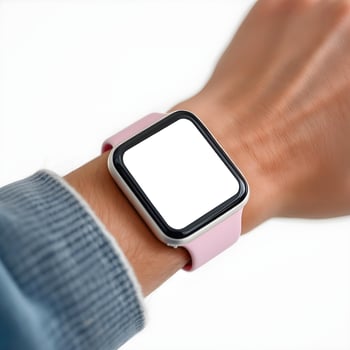 A Smartwatch Mockup With a White Blank Screen photo