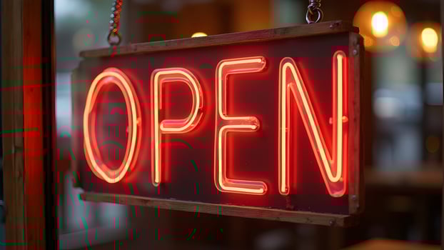 Open sign on the door photo