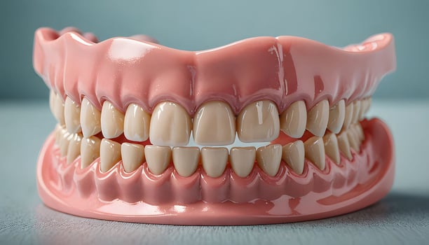 Full Denture Model A Detailed Close-up of Artificial Teeth photo