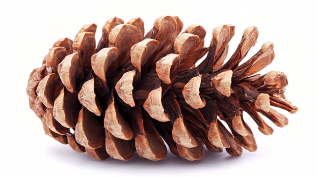 Isolated Pine Cone on White Background for Natural Decor Use photo