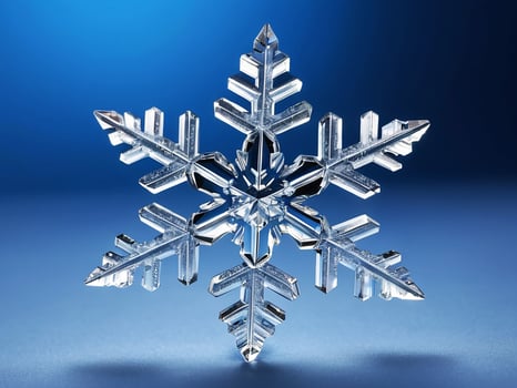 A single detailed crystal snowflake photo