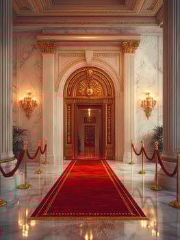 Elegant Entrance with Marble Features photo