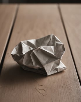 Close up of kitchen paper on wooden table background. photo