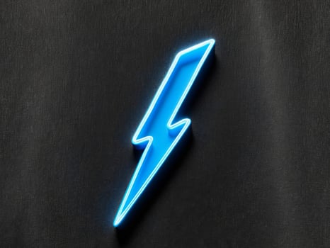 electric lightning bolt letter J on black background. photo