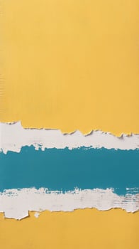 Colorful torn paper background in teal and yellow creating a striking design element photo