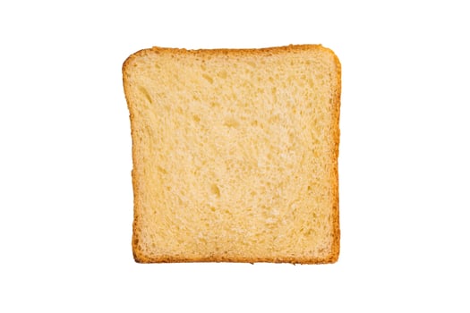 Toast from white bread isolated on white background. top view photo