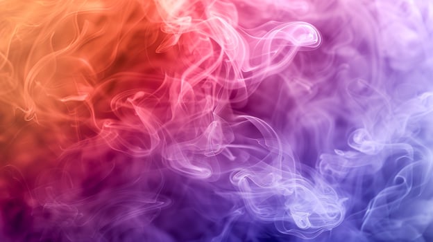 A colorful smokey background with a purple and orange swirl photo
