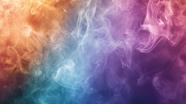 A colorful smokey background with a purple and blue smoke photo