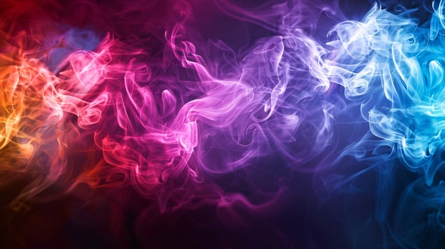 Colorful smoke on black background photo