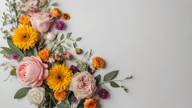 Beautiful Floral Arrangement on White Background photo