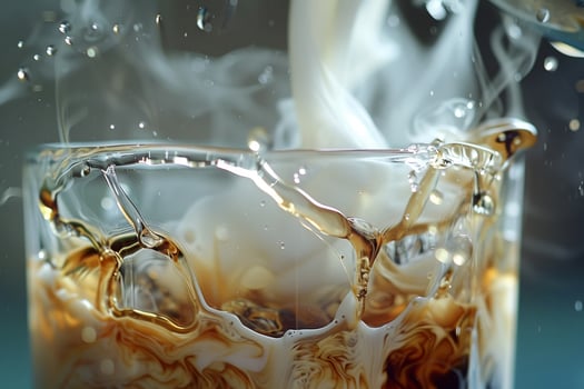 A glass of coffee with milk and ice photo