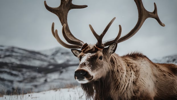 Majestic Reindeer in Winter Wonderland photo
