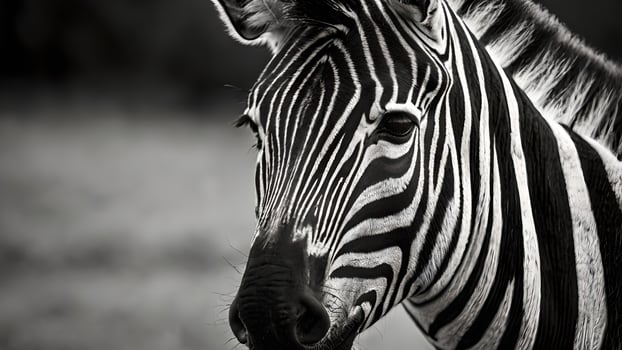 Majestic Zebra Portrait in Monochrome photo