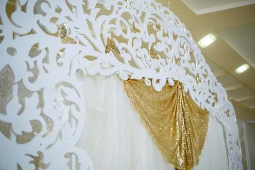 Wedding beautiful arch for the wedding ceremony of the newlyweds photo