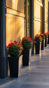 Planters creating borders along plaza edges, wallpaper art photo