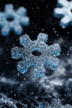 Intricate Snowflake Crystal in Winter Wonderland photo