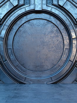 Ornate architectural doorway with circular design photo
