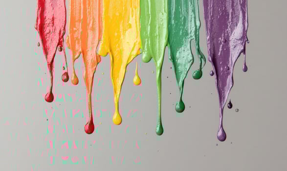 Colorful paint drips photo