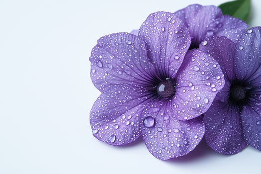 Vibrant purple flower with water droplets photo