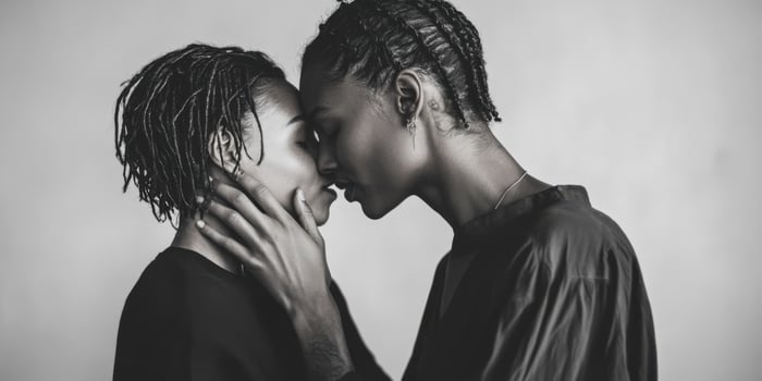 An Intimate Connection That Exists Between Two Individuals Captured in Monochrome Shades photo