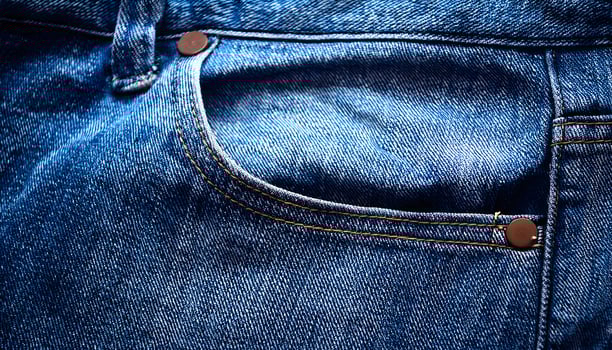 Jeans blue denim pocket in close up, fashion, clothing, object, background photo