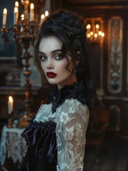 elegant woman in victorian style dress photo