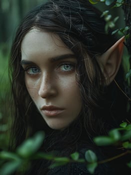 Mysterious woman in the forest photo